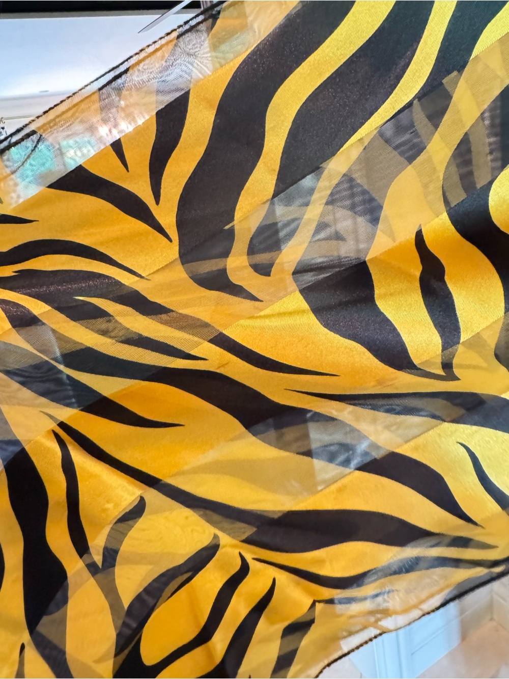 Women’s Gold Black Tiger Swim Cover-Up Sarong Scarf Hair Accessory - Picture 3 of 4